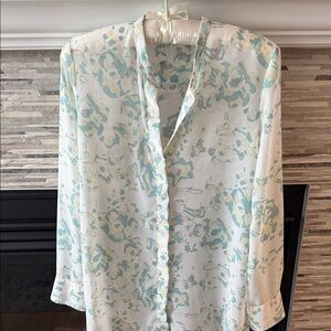 Babaton White and Blue Blouse